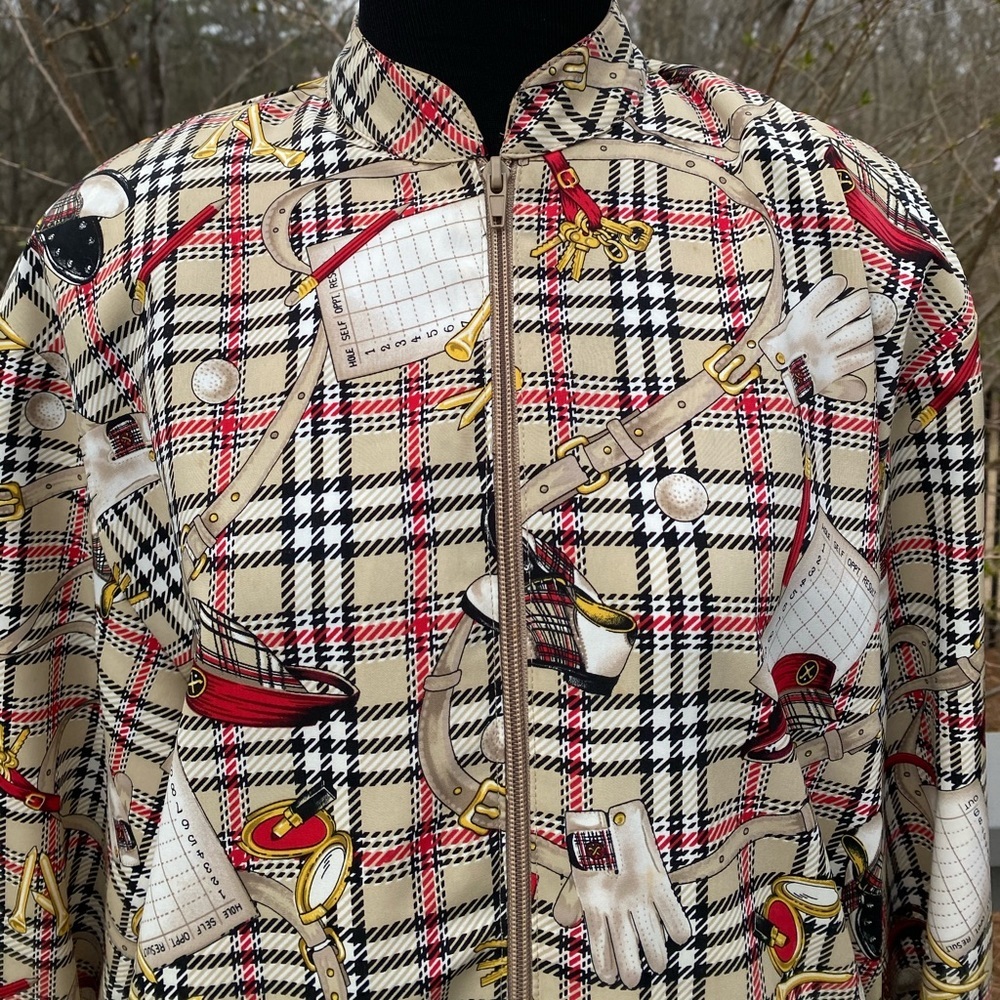 Vintage 80s 90s Novelty Golf Print Bomber Jacket - Picture 7 of 11